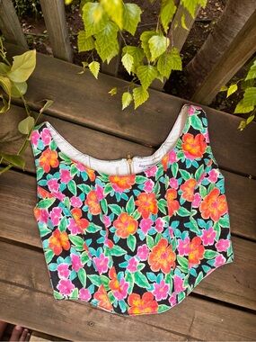 Heavy Manners Floral Denim Corset
